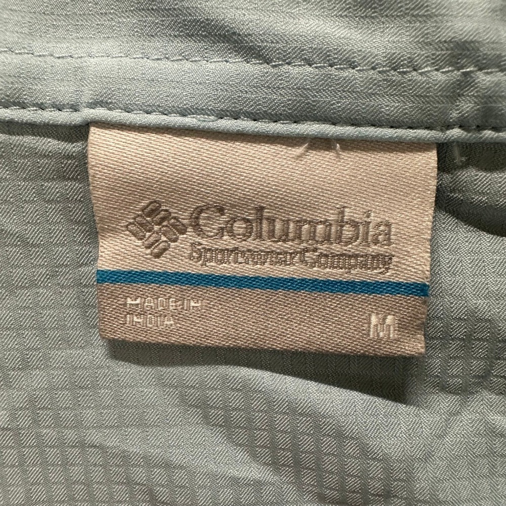 Columbia Shirt Womens Size M Light Blue Grid Pattern Long Sleeve Outdoor Hiking - Picture 4 of 7